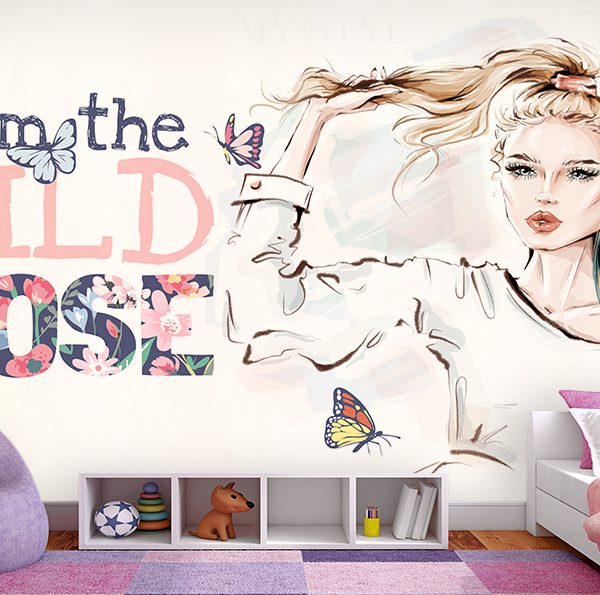 پوستر دیواری اتاق نوجوان دختر طرح شیک و فانتزی از یک دختر زیبا