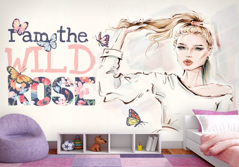 پوستر دیواری اتاق نوجوان دختر طرح شیک و فانتزی از یک دختر زیبا