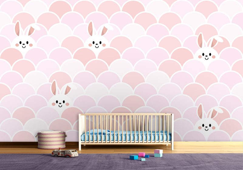 پوستر دیواری اتاق کودک طرح فانتزی خرگوش