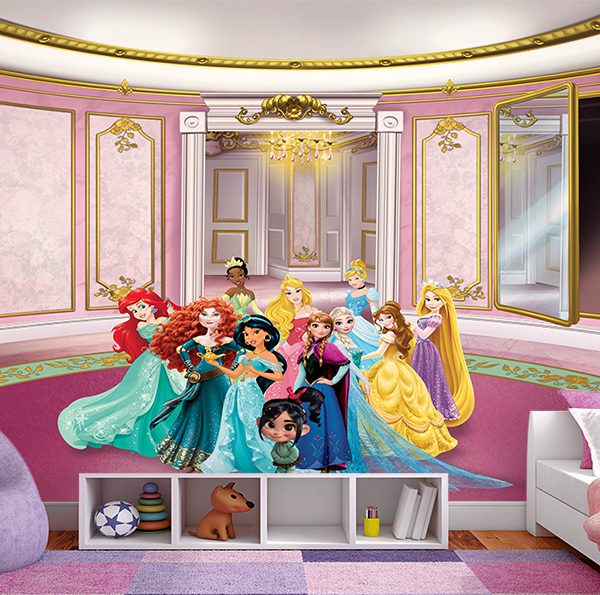 پوستر سه بعدی اتاق دختر طرح پرنسس های والت دیزینی در قصر
