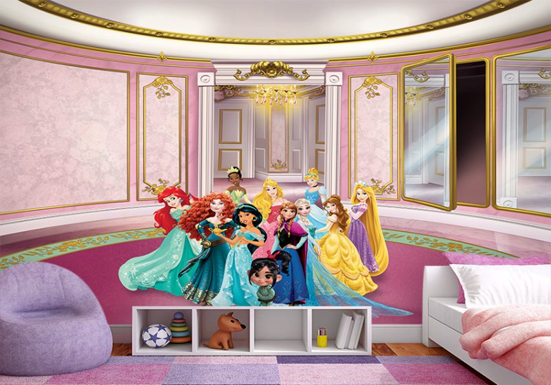 پوستر سه بعدی اتاق دختر طرح پرنسس های والت دیزینی در قصر