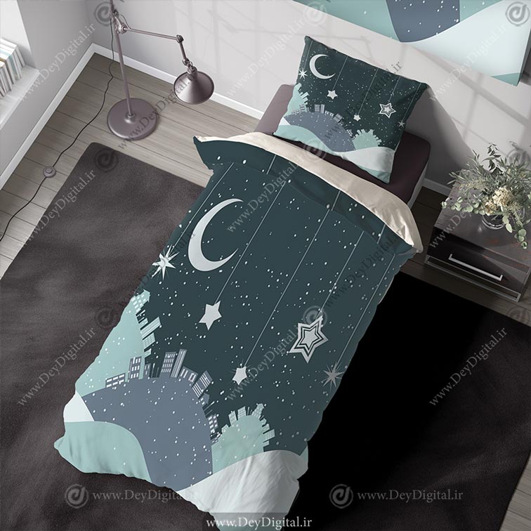 روتختی کودک طرح ماه و ستاره سفید