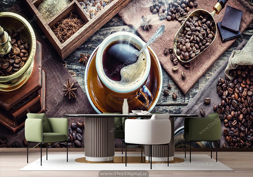 کاغذ دیواری برای قهوه فروشی