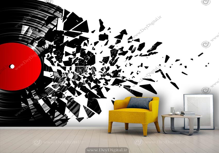 کاغذ دیواری برای آکادمی موسیقی طرح سی دی شکسته