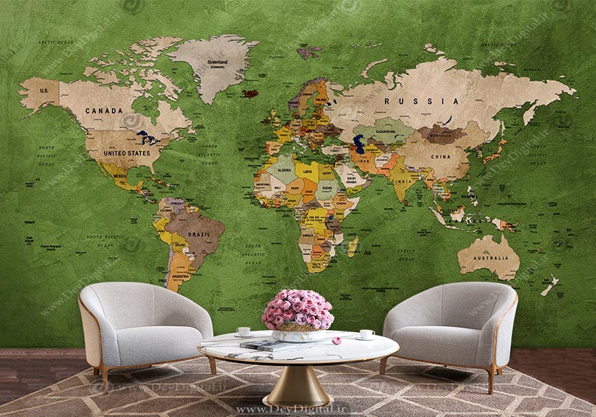 کاغذ دیواری نقشه جهان