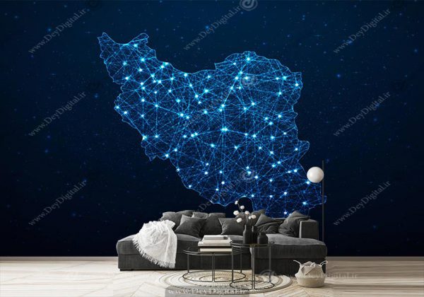 کاغذ دیواری سه یعدی طرح نقشه ایران سایز بزرگ