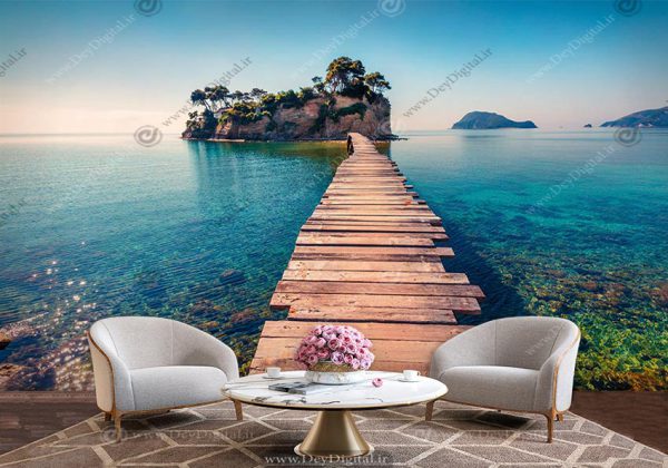 کاغذ دیواری سه بعدی طرح دریا