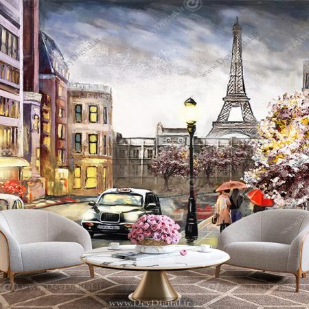 پوستر سه بعدی برج ایفل برای اتاق خواب
