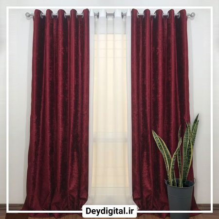 پرده مخمل کالیفرنیا قرمز تیره