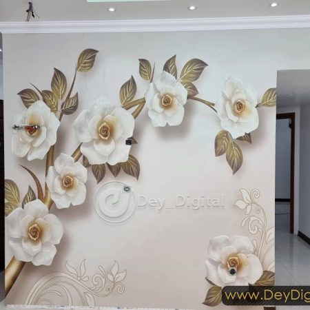 پوستر دیواری اجرا شده گل