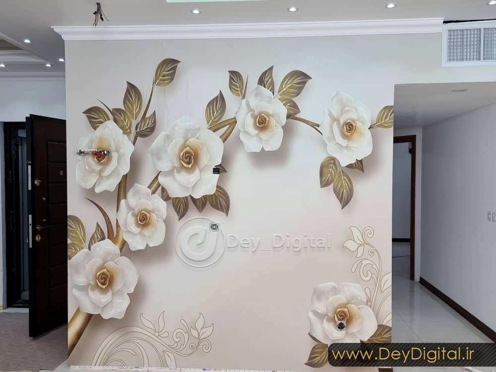 پوستر دیواری اجرا شده گل