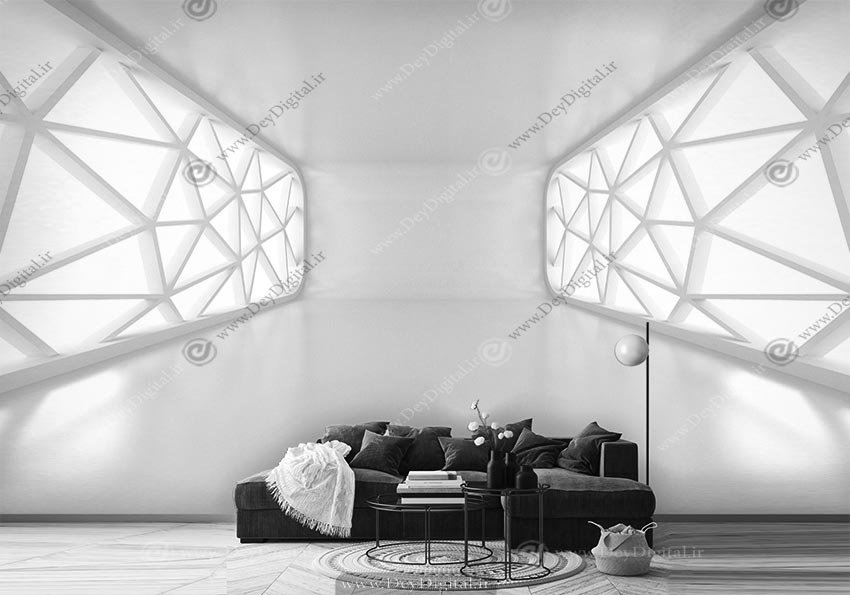 پوستر طرح پرس پکتیو با اشکال هندسی