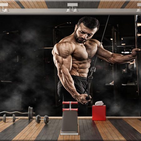 پوستر سه بعدی ورزشکار بادی بیلدینگ