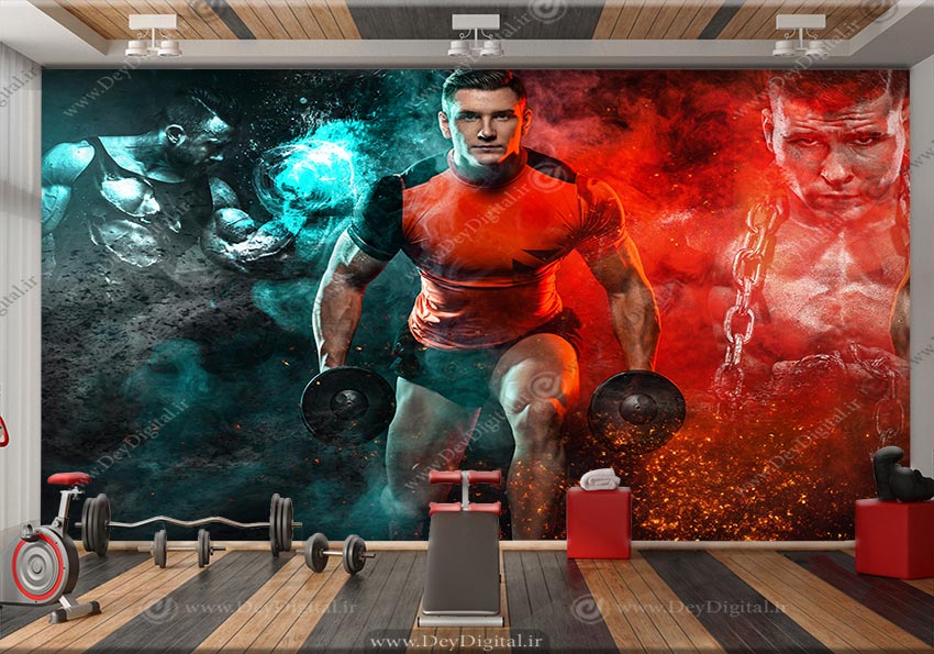 کاغذ دیواری سه بعدی برای مجموعه پرورش اندام