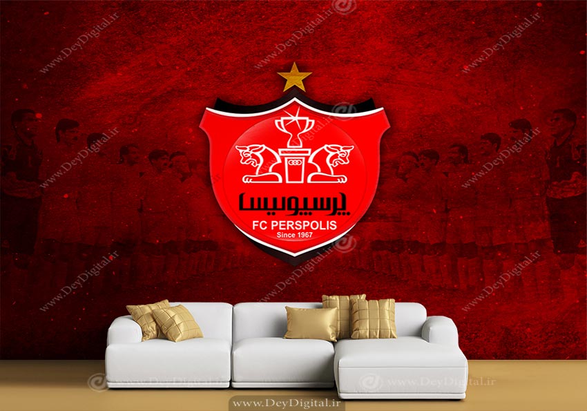 کاغذ دیواری پسرانه فوتبالی طرح پرسپولیس