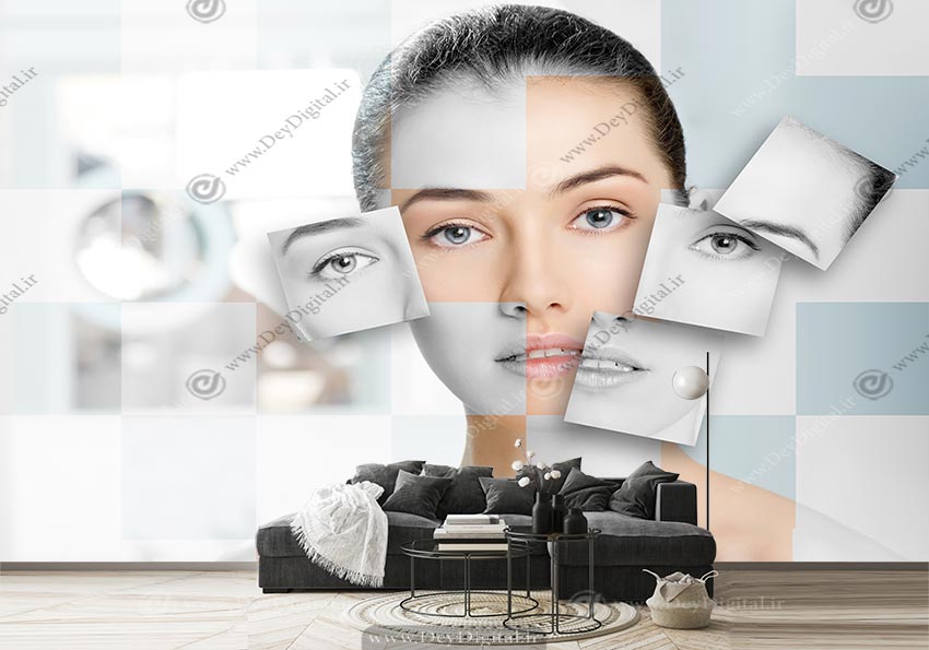 پوستر دیواری سه بعدی کلینیک زیبایی پوست و مو
