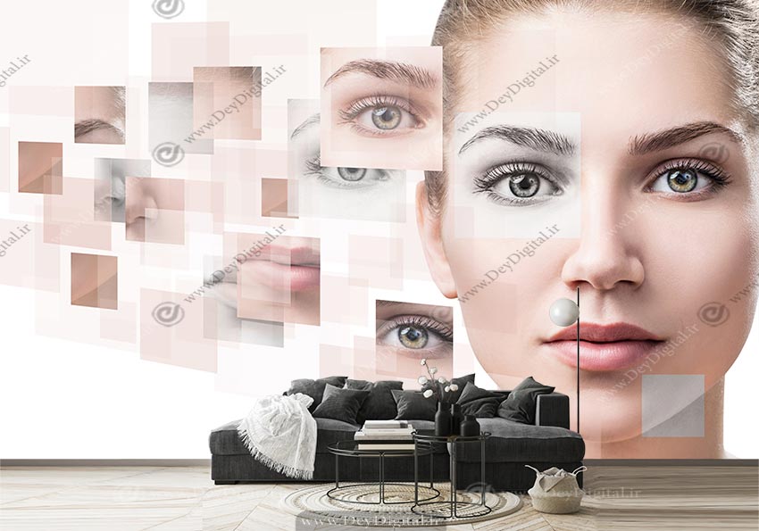 پوستر برای کلینیک زیبایی طرح چهره زن