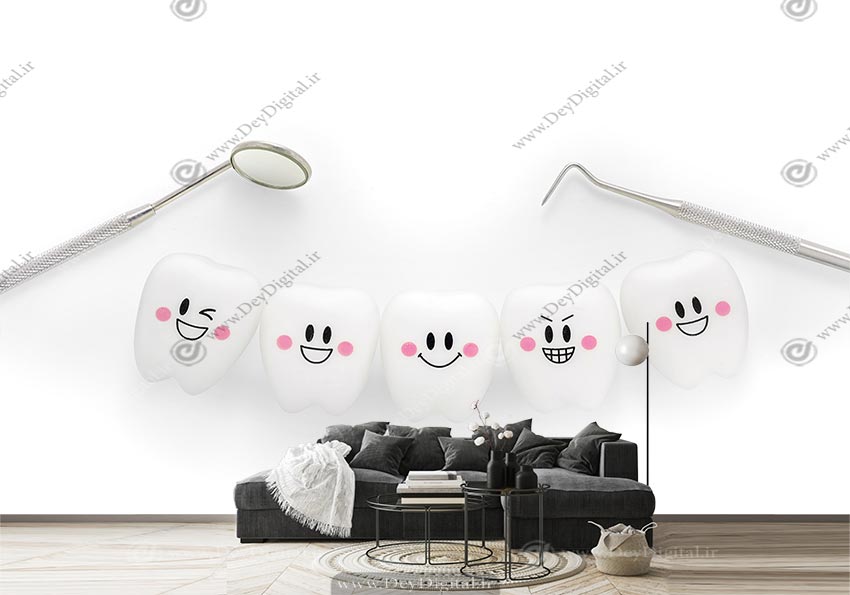 کاغذ دیواری سه بعدی دندان پزشکی