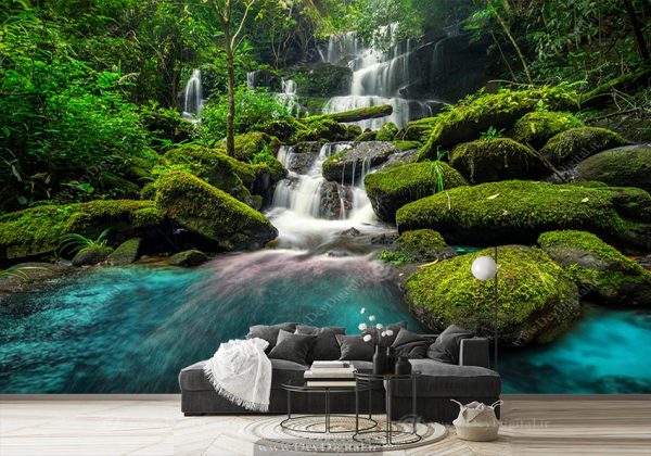 پوستر سه بعدی طبیعت پشت تلویزیون