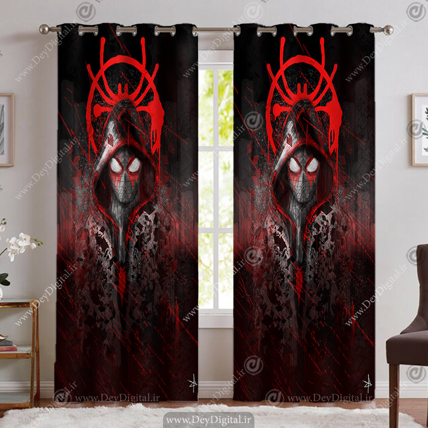 پرده چاپی اتاق پسر مرد عنکبوتی شنل پوش