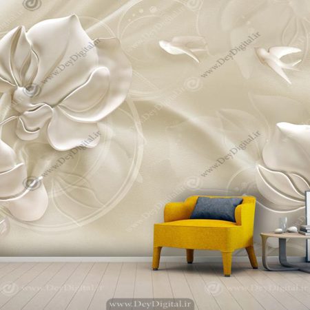 پوستر دیواری طرح گچبری گل BA-6829
