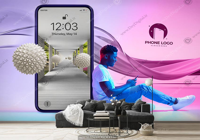 پوستر دیواری سه بعدی برای موبایل فروشی