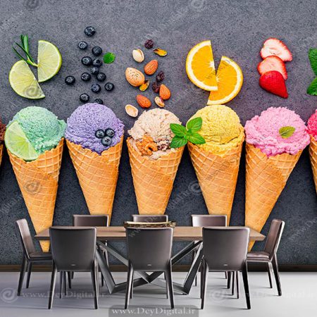 پوستر دیواری برای فضای آبمیوه بستنی فروشی