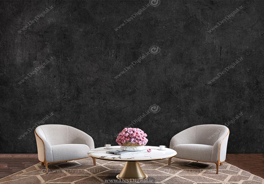 پوستر سه بعدی دیوار سیمانی مشکی