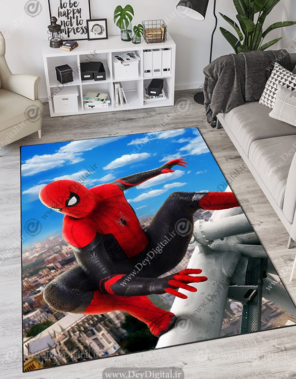 فرش چاپی اتاق پسر طرح مرد عنکبوتی