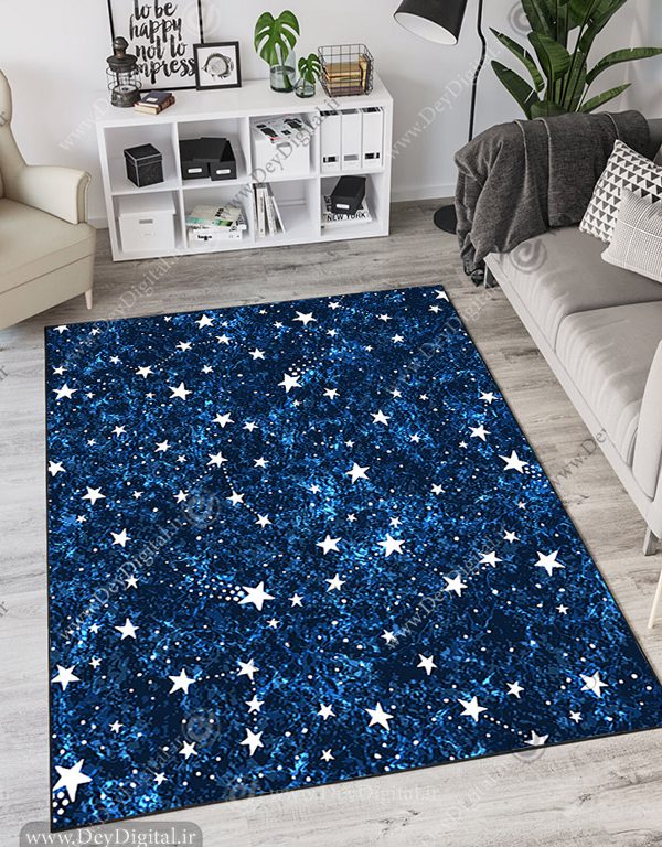 فرش اتاق کودک طرح ستاره‌ای