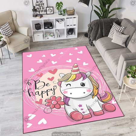 فرش یونیکورن صورتی برای اتاق دختر