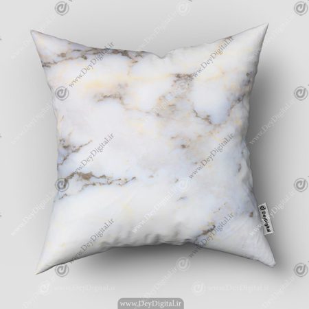 کوسن چاپی طرح سنگ مرمر زمینه سفید