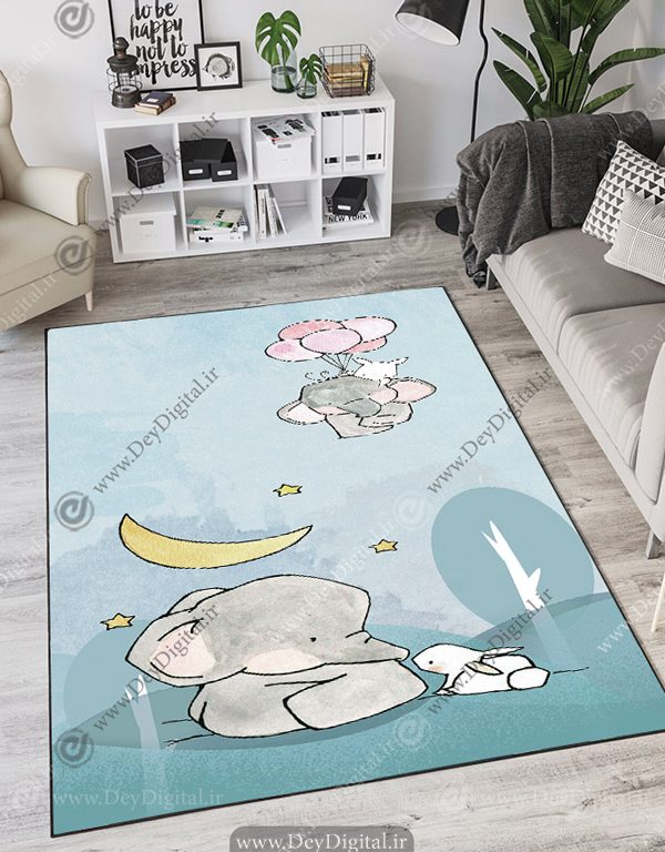 فرش بچه طرح فیل
