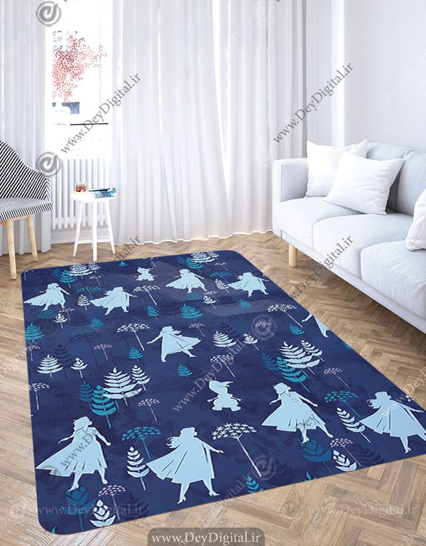 فرش چاپی با طرح شماتیک السا آنا و اولاف