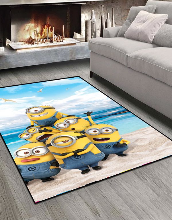 فرش چاپی طرح مینیون ها در ساحل
