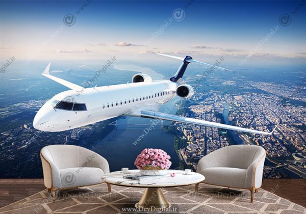 پوستر دیواری طرح هواپیما سه بعدی
