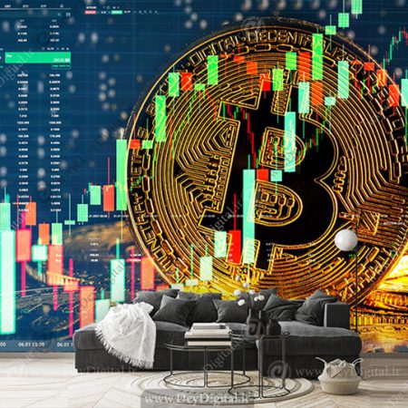 پوستر دیواری طرح ارز دیجیتال و بیتکوین