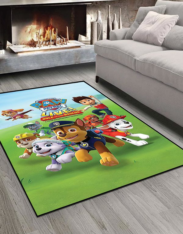 فرش چاپی طرح کارتون سگ های نگهبان