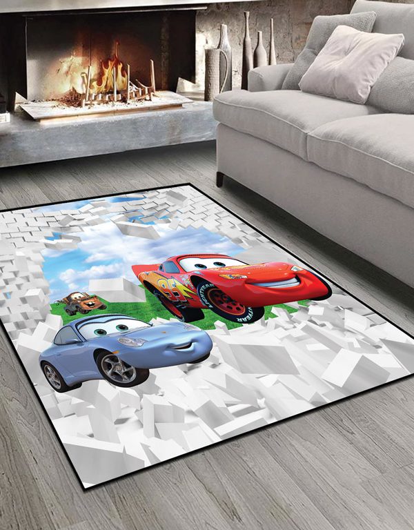 فرش چاپی پسرانه طرح کارتون ماشین ها