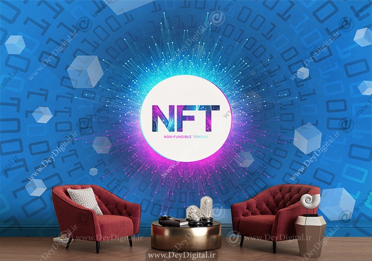 پوستر سه بعدی NFT و ارزهای دیجیتال