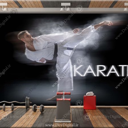 کاغذ دیواری سه بعدی رزمی طرح مربی کاراته