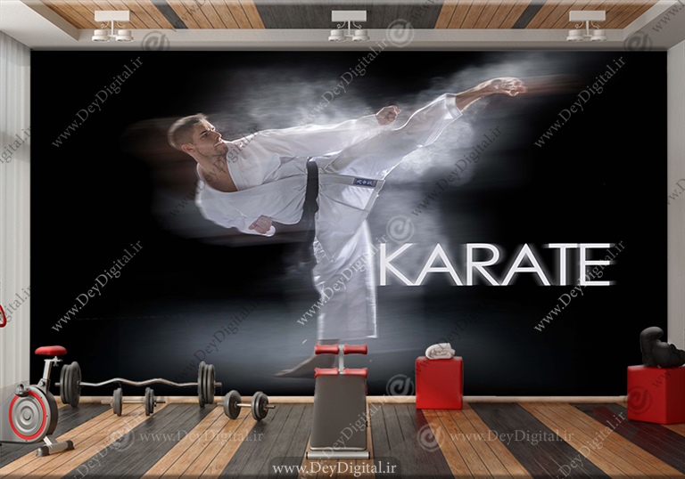 کاغذ دیواری سه بعدی رزمی طرح مربی کاراته