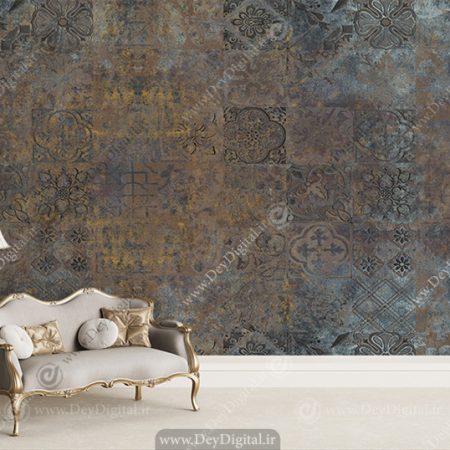 کاغذ دیواری سه بعدی طرح پتینه لاکچری
