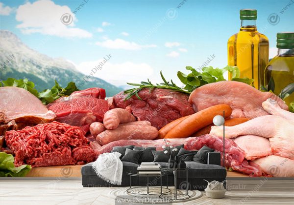 پوستر دیواری برای مغازه گوشت فروشی