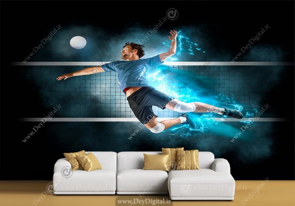 پوستر دیواری سه بعدی طرح والیبال