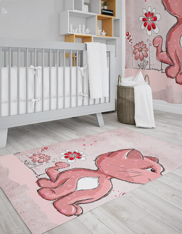 فرش چاپی طرح عروسکی گربه زیبا مناسب اتاق نوزاد