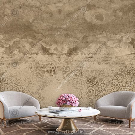 پوستر دیواری طرح پتینه قهوه ای BA-7281