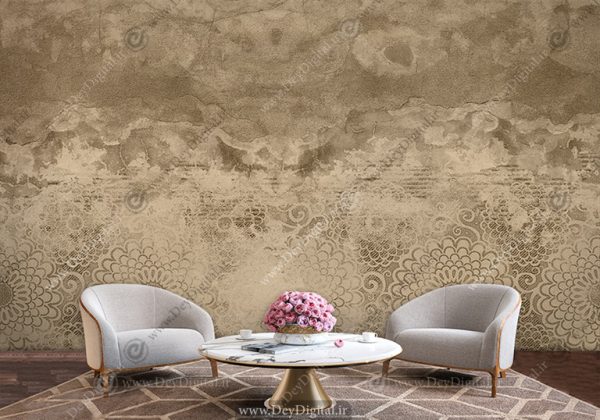 پوستر دیواری طرح پتینه قهوه ای BA-7281