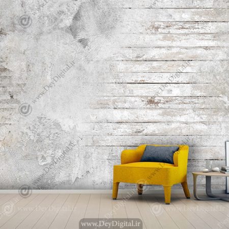 پوستر سه بعدی طرح دیوار سفید چوبی و آجری