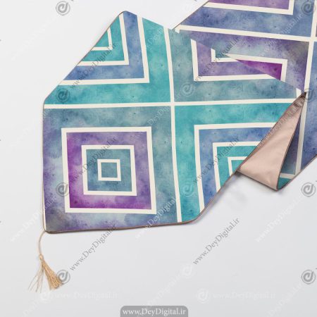رانر چاپی طرح هندسی مربع و لوزی